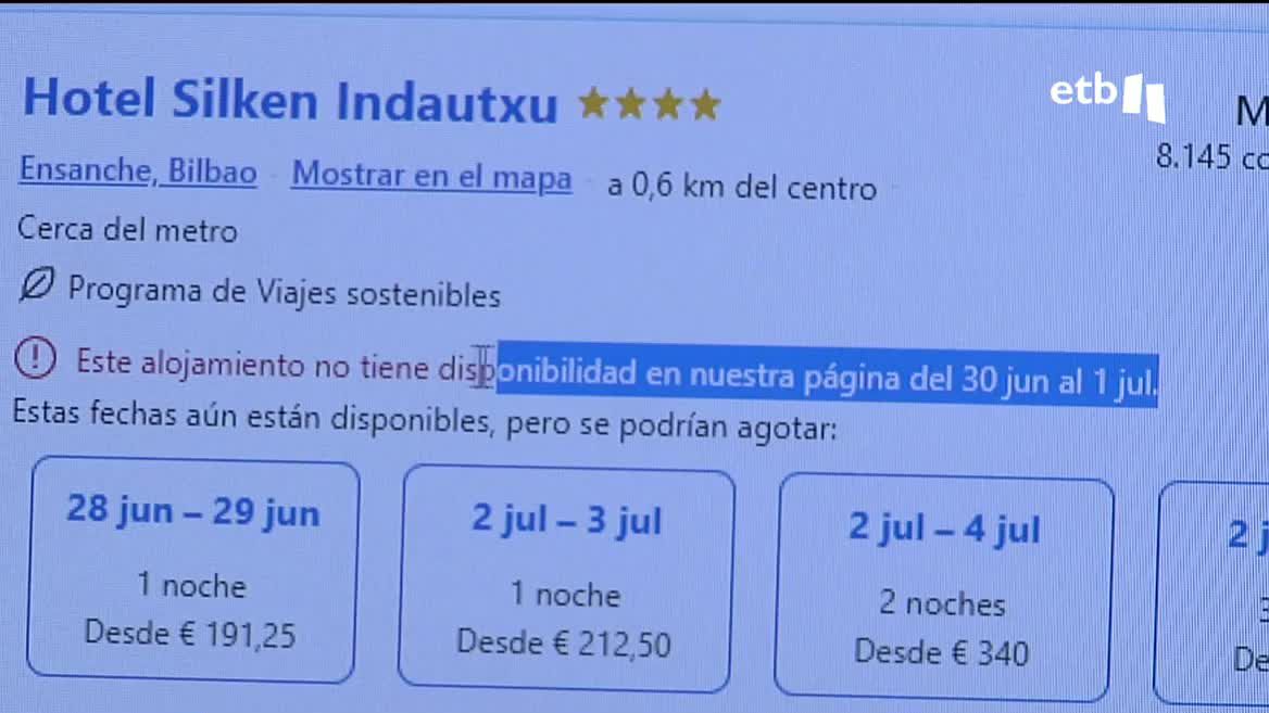 Se han encarecido notablemente los precios de hoteles y alquiler de casas del 30 de junio al 1 de julio en Bilbao por la etapa del Tour. El alcalde ha pedido responsabilidad porque el objetivo es que los turistas vuelvan.
