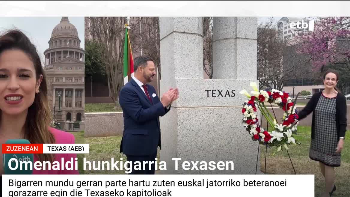 Bigarren Mundu Gerran parte hartu zuten euskal jatorriko soldaduei omenaldia egin diete Texasko (AEB) Kapitolioan.