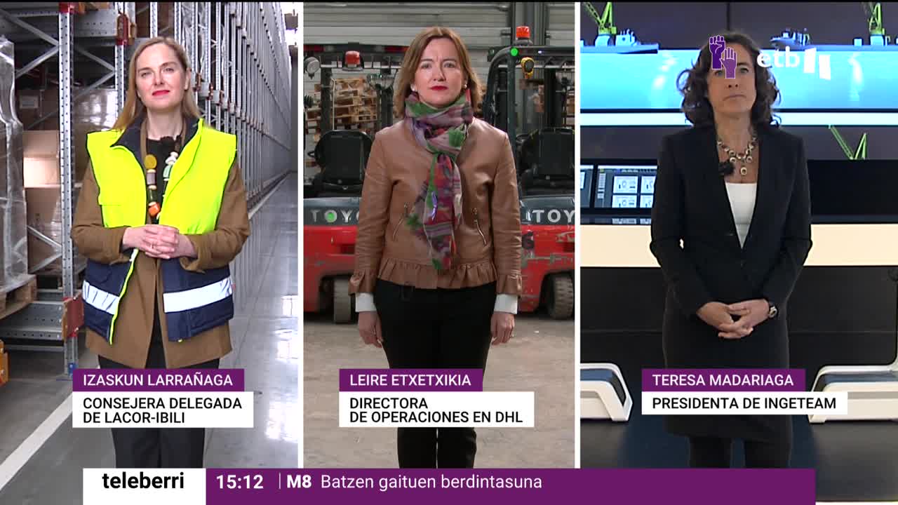 El lema de este año "Emakumeak gora!" tiene una doble lectura. Por un lado, reivindica a las mujeres y, por otro, quiere expresar la necesidad de que las mujeres ocupen altos cargos en las estructuras empresariales e institucionales.