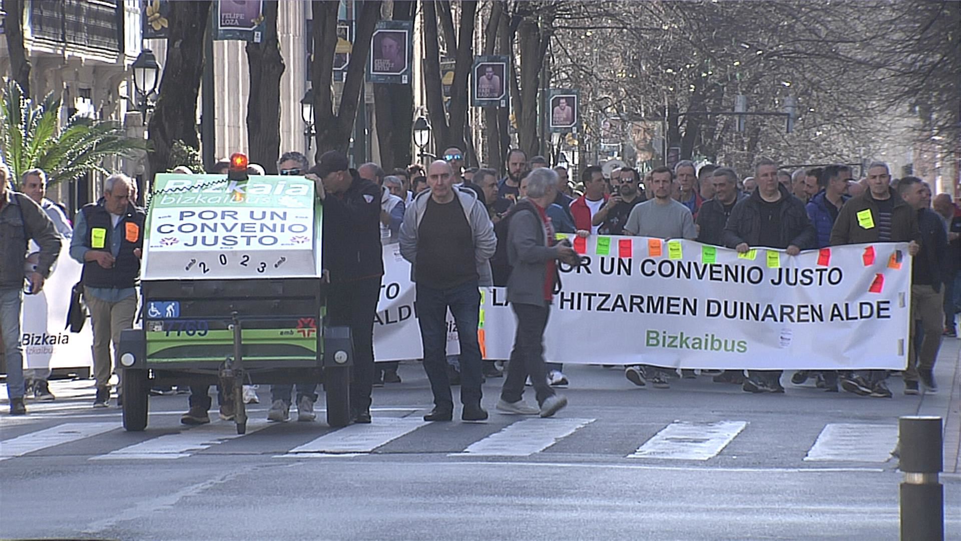 bizkaibus huelga greba manifestacion manifestazioa eitb