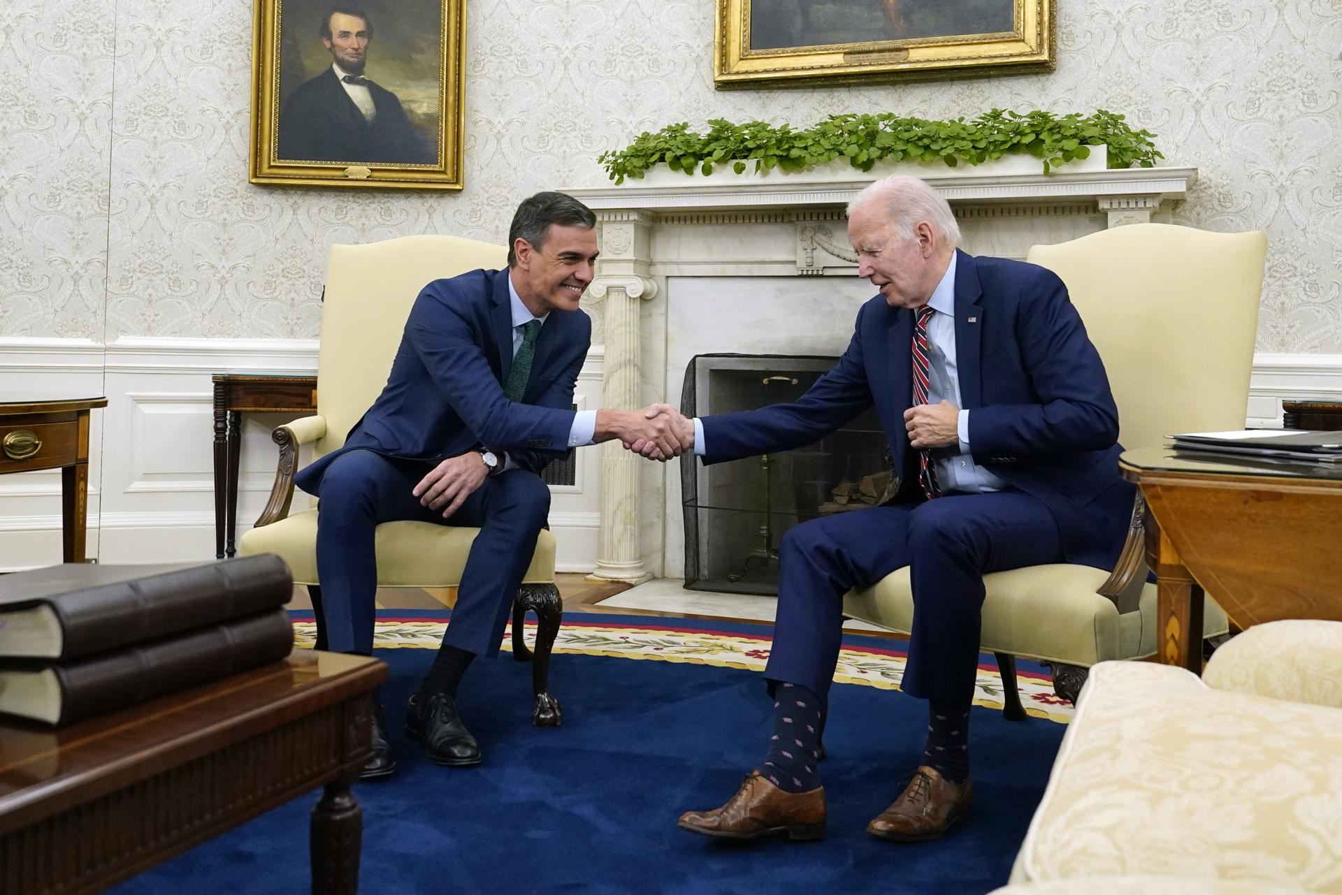 biden sanchez elkarretaratzea etxe zurian