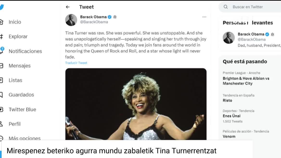 Obamatarrak, Mick Jagger, NASA... Askotarikoak izan dira abeslariaren alde zabaldutako mezuak. Asteazkenean zendu zen artista handia.